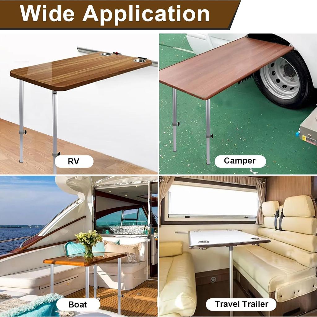 56 To 93cm Adjustable RV Folding Telescoping Leg Tables Support Aluminum Alloy Telescopic Desk Stand for Rv Pontoon Truck Camper Yacht Travel Trailer