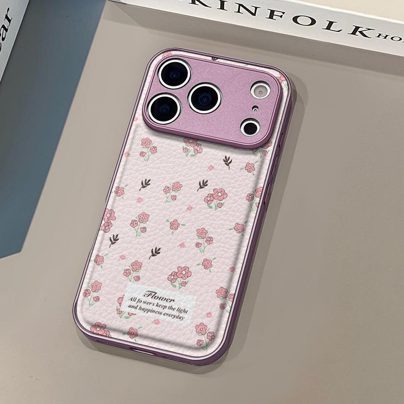 

Full screen crushed flower is suitable for Apple 17pro mobile phone case iphone16pm leather pattern, personalized anti-drop apple 11
