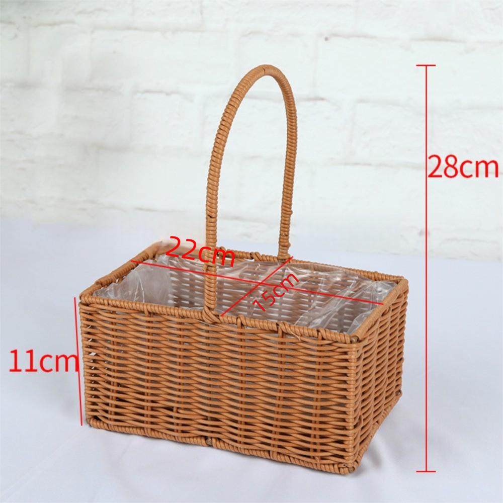 Ručně pletený svatební košík na květiny z vrbového proutí, organizér na drobnosti, dárková dekorace