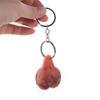 Creative Tricky Egg Keychain Soft Rubber Shy Keyring Ornament   Funny Keychain