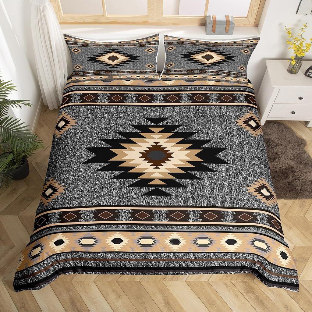 Geometric Pattern Down Comforter Set Bedding Set 3-piece Duvet Cover Set