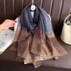 Brand Women Silk Scarf Female Stripe Foulard Femme Pashmina Shawls And Wrap Big Size Scaves Beach Towel Bandana Muslim Hijab