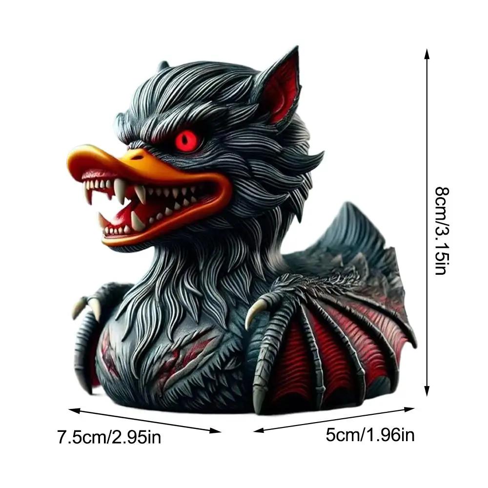 Speciaal Gevormd Eendenornament Buitenaardse Eendenbeeldje Kwaadaardig Grappig Hars Eend Woondecoratie Ornament Auto-ornament