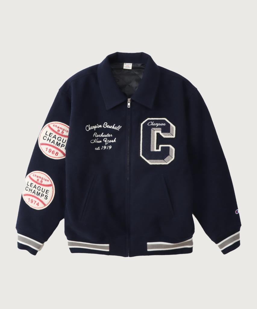 Champion C-Logo Award Varsity Jacket Navy