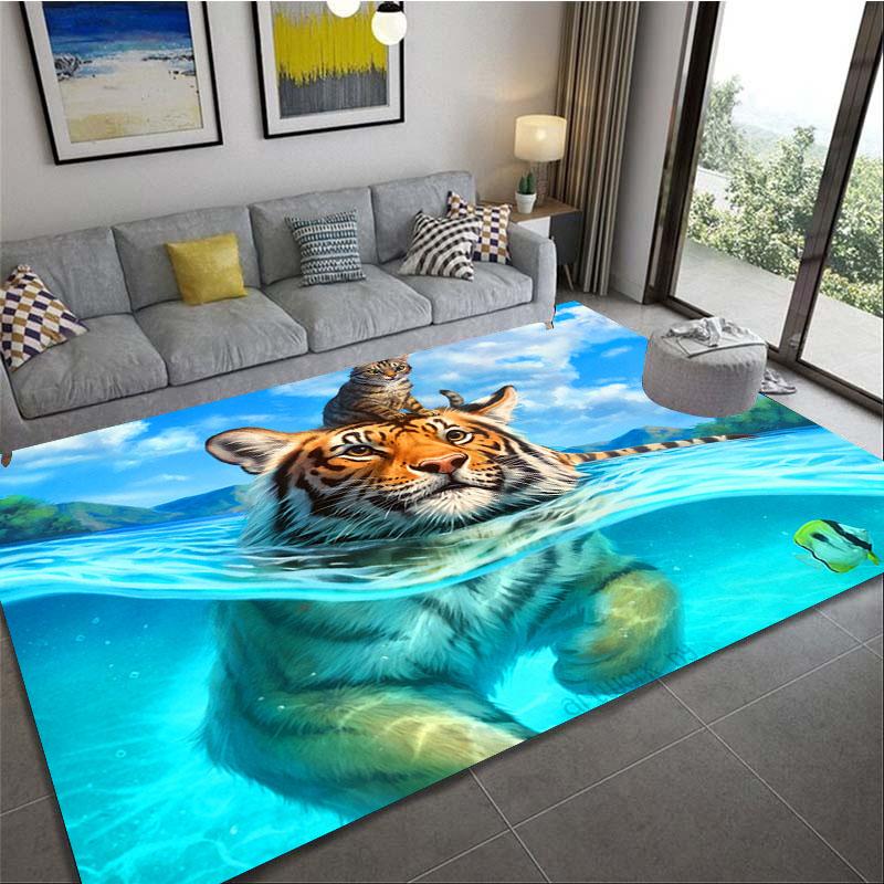 LOUSIDREAM dessin animé tigre tapis salon décor à la maison canapé Table tapis anti-dérapant chaise coussin salon tapis cuisine tapis porte tapis