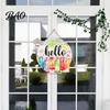 Wooden Hanging Sign Hello Summer Door Sign, Ice Pop Flip Flop Welcome Hanger, Party Decoration Farmhouse Wreath for Front Home Porch Decor Nautical