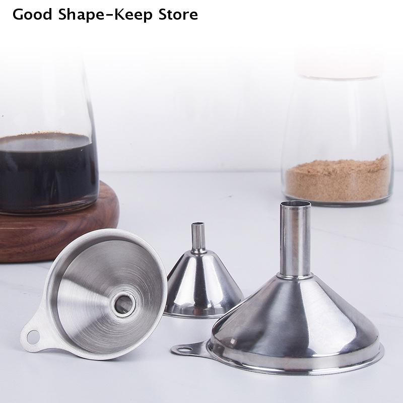 Stainless Steel Kitchen Funnels Small Funnels For Essential Oil Spices Set Food Grade Metal Funnels For Filling Bottles