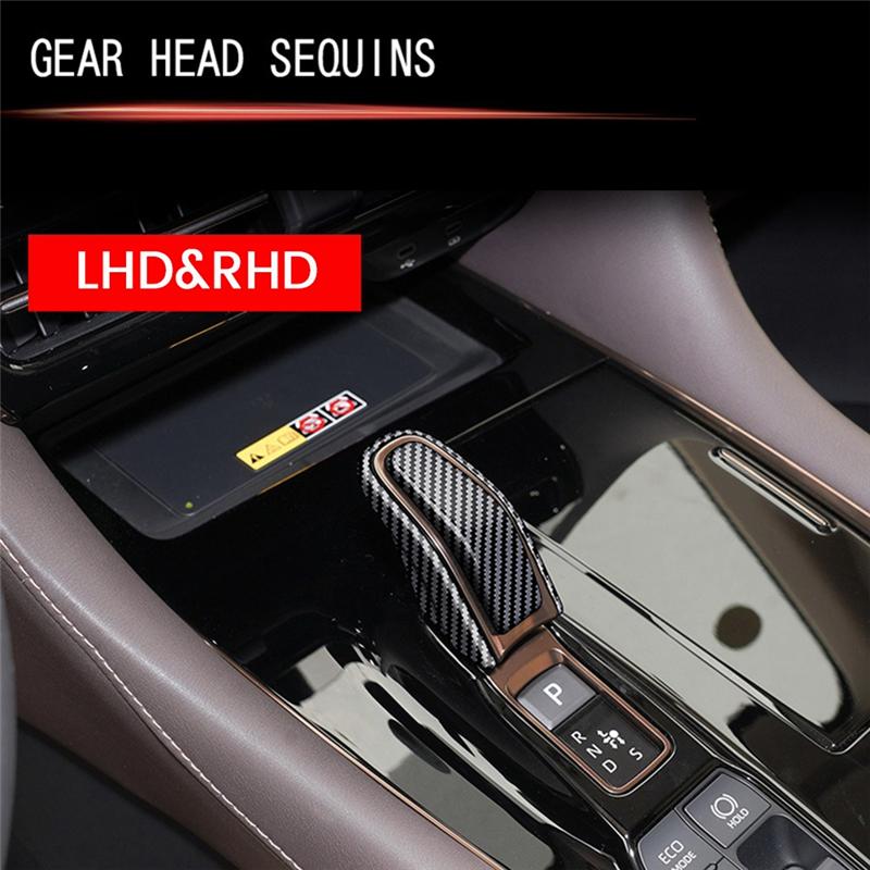 Für Toyota ALPHARD/VELLFIRE Serie 40 + Auto Schaltknauf Kopfabdeckung Verkleidung Dekorativer Aufkleber Karbonfaser Muster Teile-A8