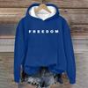 Women's Loose And Comfortable Round Neck Long Sleeved Hooded Sweatshirt With Printed Text