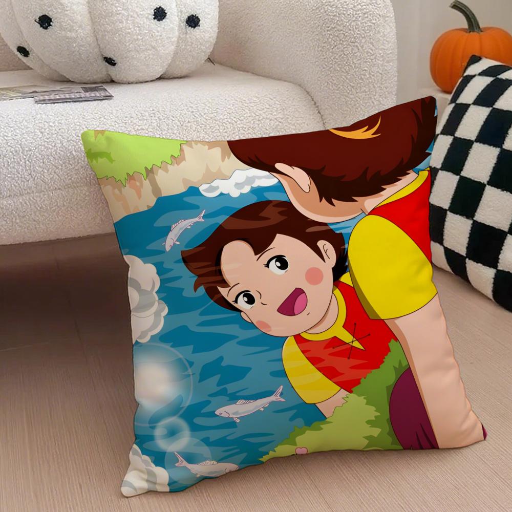 Heidi Peter And Grandpa Alps Goat Mountain Cushion Cover Throw Pillow Cover Hidden Button Durable Polyester Chair Cushion