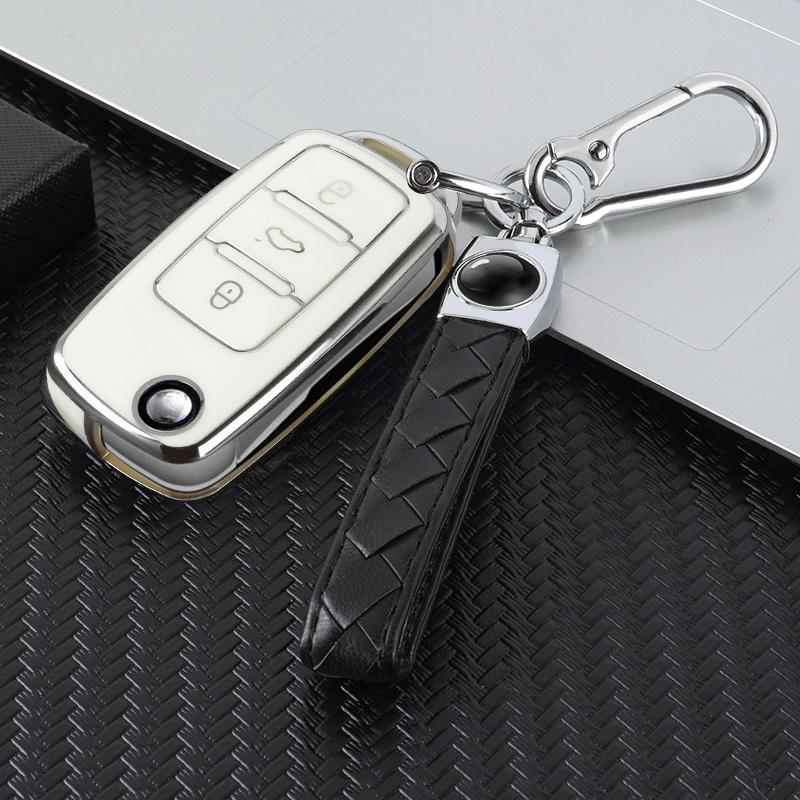 TPU Car Flip Key Cover Case Shell Protector Box Fob For Volkswagen VW Polo Bora Beetle Tiguan Passat B5 B6 B7 Golf EOS Scirocco