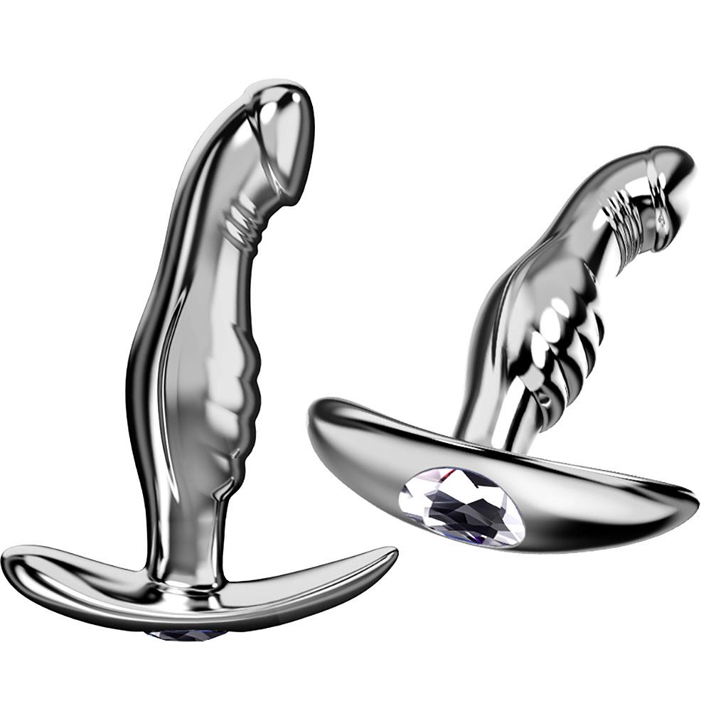 Elegante Butt Plug Metallico con Ingresso Posteriore in Lega di Alluminio