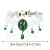 Women Lace Necklace Green Crystal Hangable Pendant Charm Ornament for Wedding Birthday Holiday Present Gift