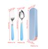 2Pcs/Set Portable Spoon Fork Combination Travel Tableware Set Stainless Steel Dinnerware With Box For Kid School Cutlery