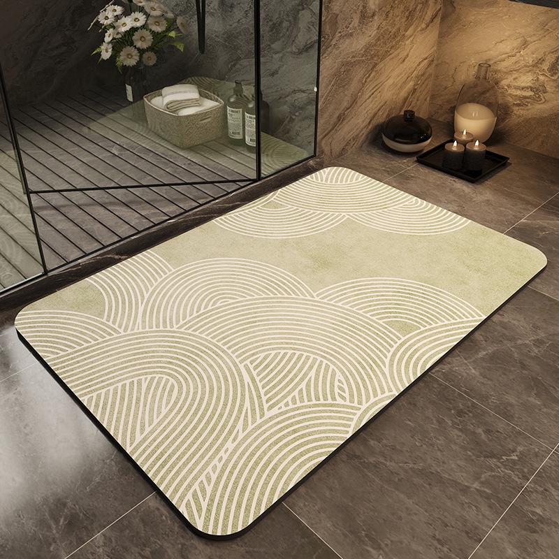 Minimalist Quick-Dry Absorbent Diatomaceous Earth Bathroom Floor Mat - Non-Slip, Wear-Resistant Foot Pad for Toilet Entrance