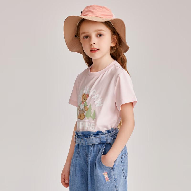 PawinPaw Kids  Cartoon Bear Print Short Sleeve T-Shirt 130