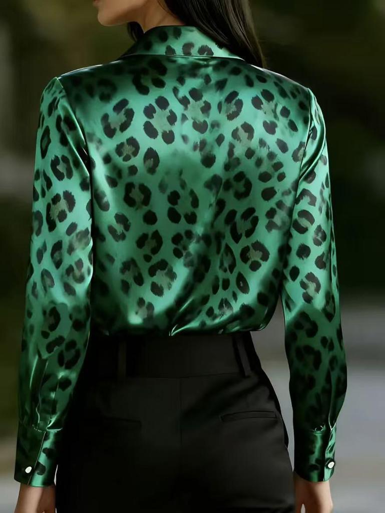 2026 Modernes Europäisches & Amerikanisches Leopardenmuster Damen Freizeitmode Hemd - Frühjahrs-/Herbstkollektion