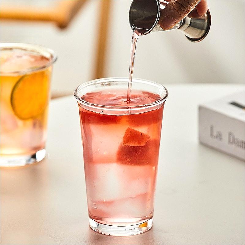 360ml/365ml Korean Style Coffee Cup Transparent Drinking Glasses Mug Simple Drink Set Juice Milk Tea Mugs Iced Latte Mocha Cups