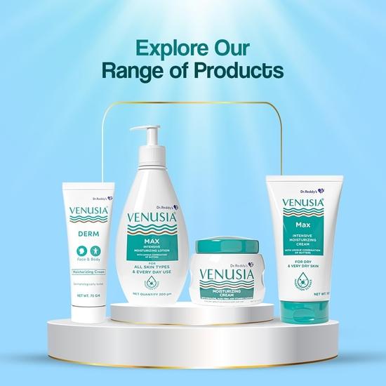 Dr. Reddy Venusia Fuktgivande Kräm Med Aloe Vera, Vitamin E och Skvalen, Kräm för Daglig Användning, Len och Återfuktad Hud