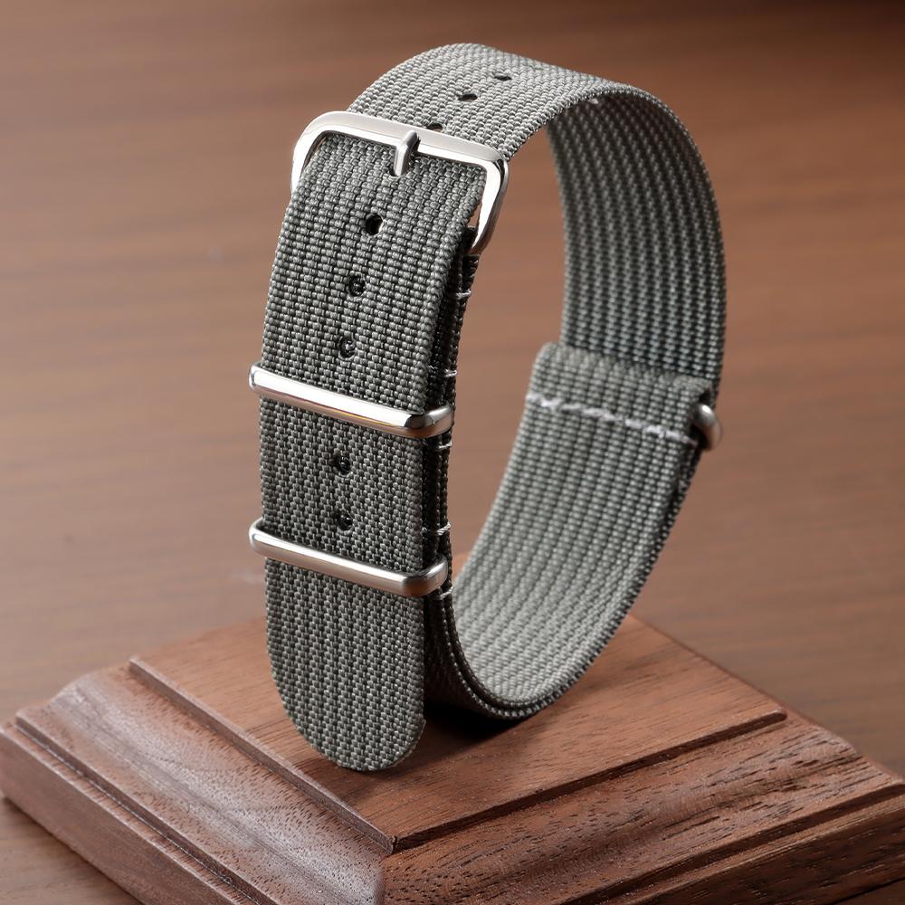 Premium Nylon Watch Band Ribbed Nylon Straps for Military Ballistic Fabric Watchband 18mm 20mm 22mm Khaki Field Watch Bracelets