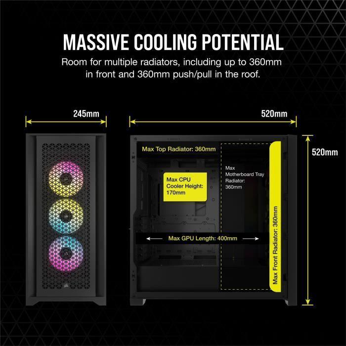 Boîtier PC - CORSAIR - FRAME 5000D RS ARGB Airflow - Moyen-tour - Noir - CC-9011309-WW