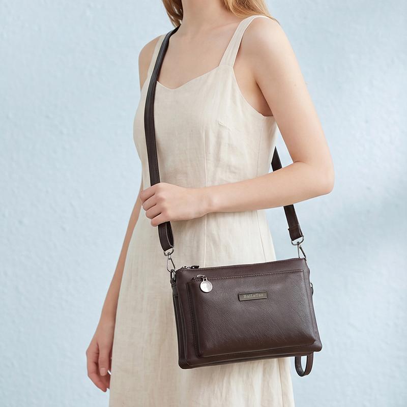Middle-aged Mother Bag Female PU Messenger Bag Multi-layer Shoulder Bag