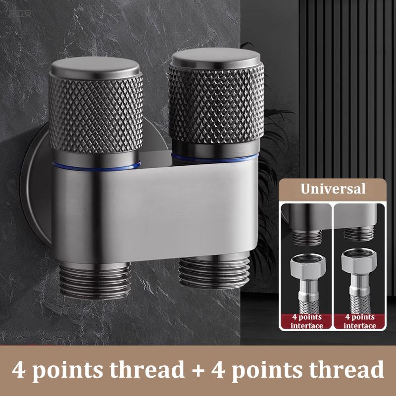 All-copper 1 In Two Out Washing Machine Faucet Double-open Automatic Water Stop Valve Snap-on Faucet Connector Universal