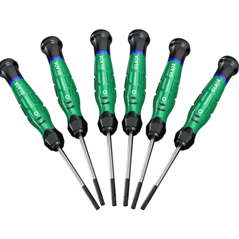 1pc Mini Torx Screwdriver featuring Magnetism S2 Alloy Steel Pozi Screwdrivers Flower Shaped Screwdriver T5-T20