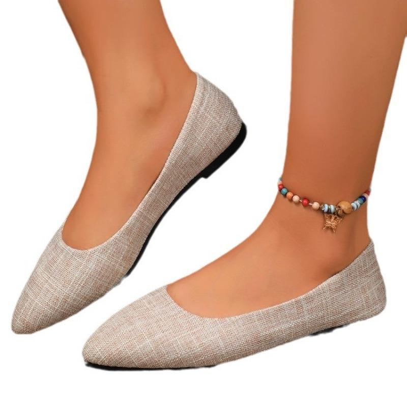Large size autumn new pointed head shallow mouth comfortable low heel women's fashion casual shoes