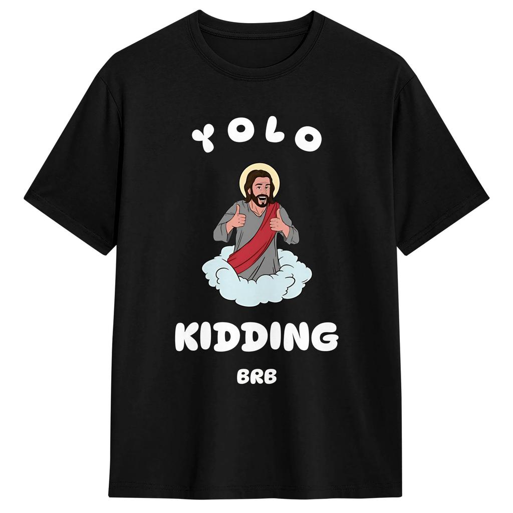 Casual TShirt Summer Easter Yolo Jk BRB Jesus Trendy Cool T Shirts Cotton Tshirt for Unisex YK Retro Short Sleeve Top Tees