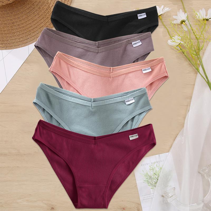 5KS/Sada Dámské kalhotky Bavlněné spodní prádlo Dámské kalhotky Jednobarevné spodní prádlo Sexy spodní prádlo Pantys pro ženu Kalhotky Intimní prádlo