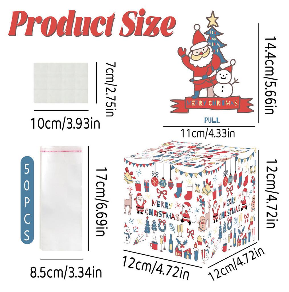 Painted White Hand Pattern Christmas Theme Gift Box Decoration Atmosphere Prop