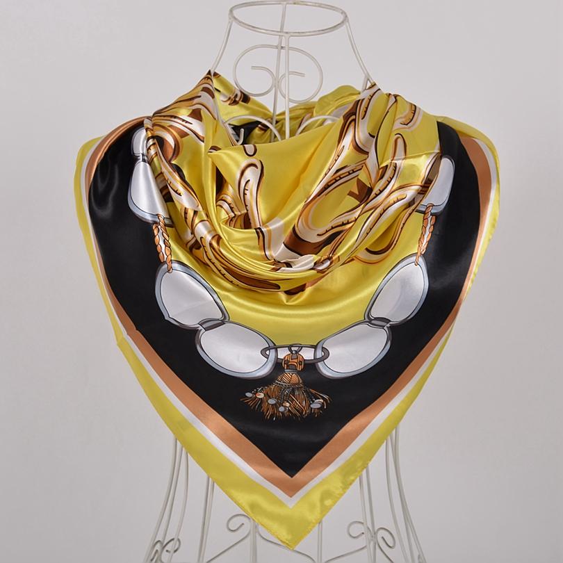 BYSIFA|Navy Blue Pink Silk Square Scarf Printed Women Brand Satin Scarves Shawls China Style Peach Blossom Design Head Scarf