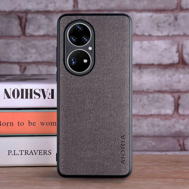 

Чехол для Huawei P50 Pro P50 Pocket 5G, роскошный текстильный кожаный чехол из мягкого ТПУ, жесткий чехол для телефона, чехол для huawei p50 pro P50 Pro темно-серого