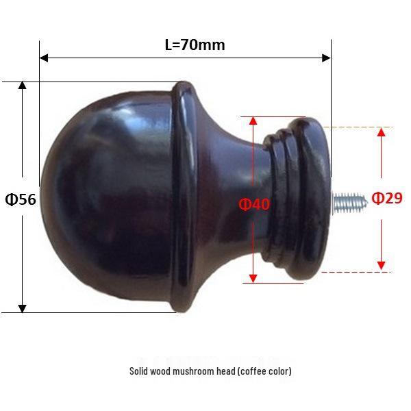 Solid Wood Curtain Rod and Track Accessories: Single/Double Bracket, Base, Decorative Head