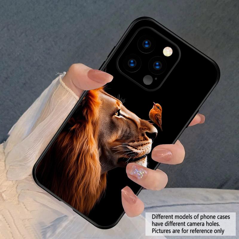 Lion and Bird For iPhone 16E 16 Pro Max 15 P lus 14 Pro 13 12 Mini 11 P ro Max X XS 7 8 Plus 2022 silicone soft phone case