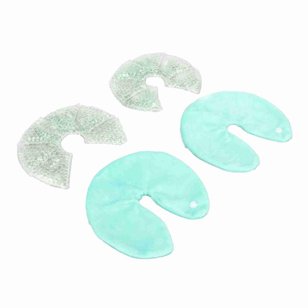 1 Pair Breast Gel Pads Reusable Hot Cold Compress Breast Nursing Ice Pack for Breastfeeding Green