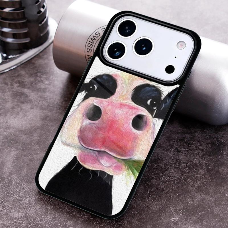 Animal Cattle Cow Watercolor Phone Case For iPhone 17 16 15 14 13 12 11 Pro Max Plus 17Air Soft Silicone Cover