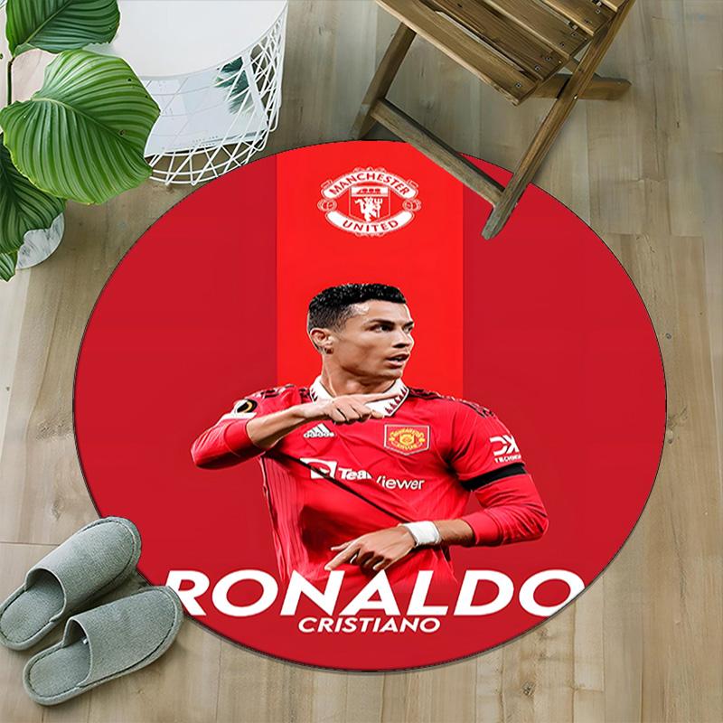 1pc Number 7 Soccer17 Carpet, Round Rug, Comfortable, Suitable for Entryways, Living Rooms, Office, And Bedrooms, Christmas Decoration