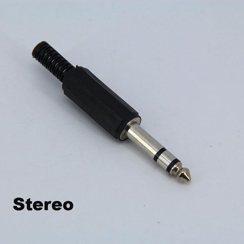 6.35mm 6.5mm Audio Male Female Mono Stereo Solder Connector Plug Socket 2 3 Pole Gold Plated Metal Amplifier Mic Converter