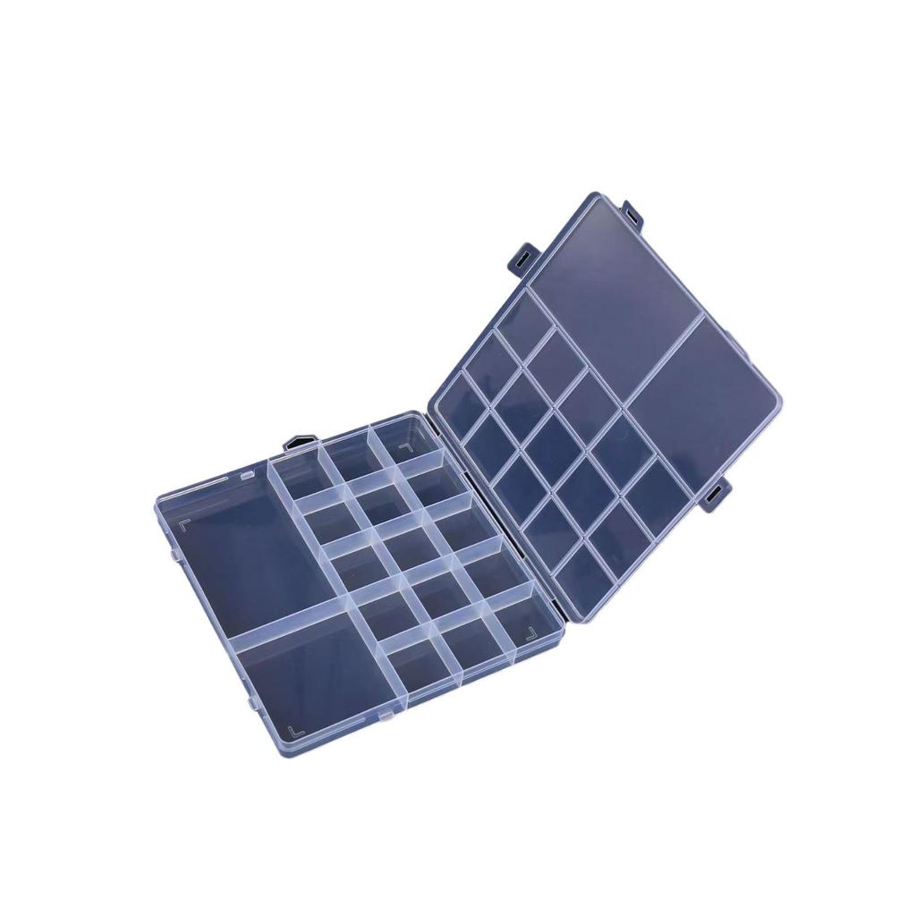 Multisize Anti-Stringing Grid Storage Box for Jewelry and Parts with Slotted Beaded Compartments