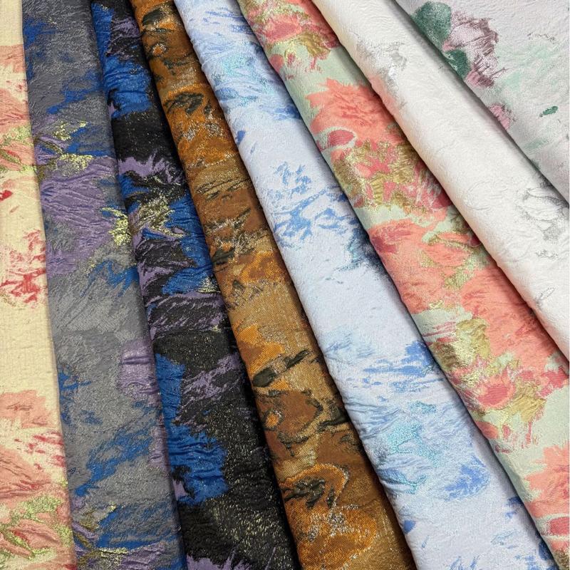 Embossed Yarn Dyed Gold Jacquard Fabric High Quality Organza Nigerian African Brocade Fabric Diy Sewing  Hanfu Fashion Apparel