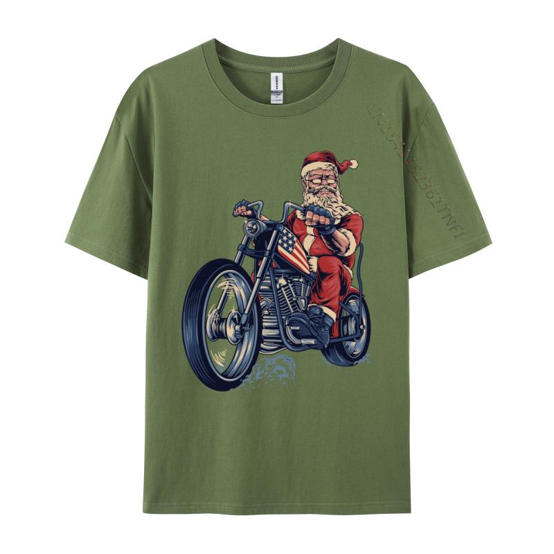 

Рождество Крутой Санта на мотоцикле Едущий Санта Клаус Футболки Графические Унисекс Футболки Досуг Большой размер Хлопковые Топы 4XL