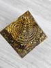 RELIGHT Orgonite Pyramid-Shaped Power Stone Natural Stone Purification Healing Energy Ornament Height 6.5cm Width 6cm (Tiger's Eye)
