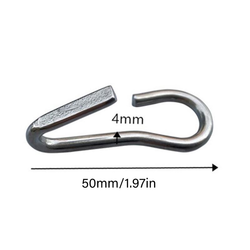 Horse Bit Curb Chain Hook Pair, Silver Stainless Steel Fittings with Direct Hook-On Structure for Routine Gear Assembly and Maintenance