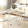 Folding Dining Table on Wheels, 4-6 People, 120 cm, Braked Wheels, 2 Drop Leaves, Industrial, Oak