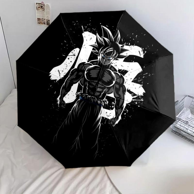 Dragon Ball Figures pattern, automatic folding umbrella, portable and foldable design, 8 ribs, a Christmas or birthday gift.