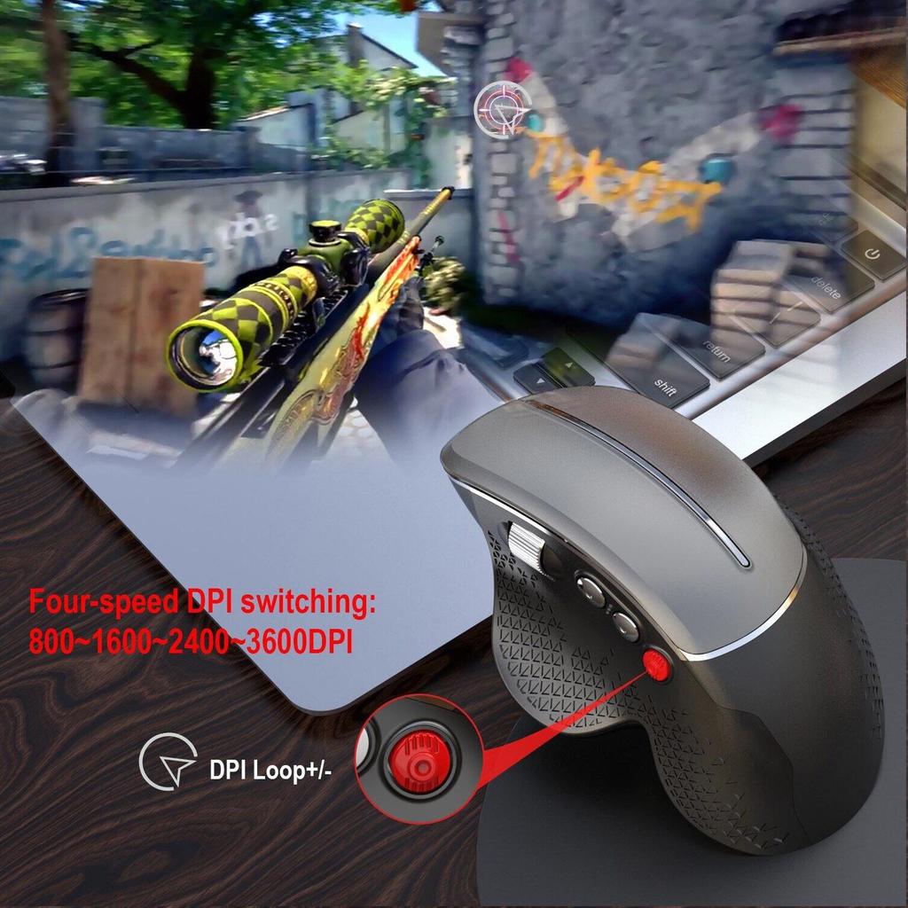 Ergonomic Vertical 2.4G Wireless Mouse with Comfortable Grip