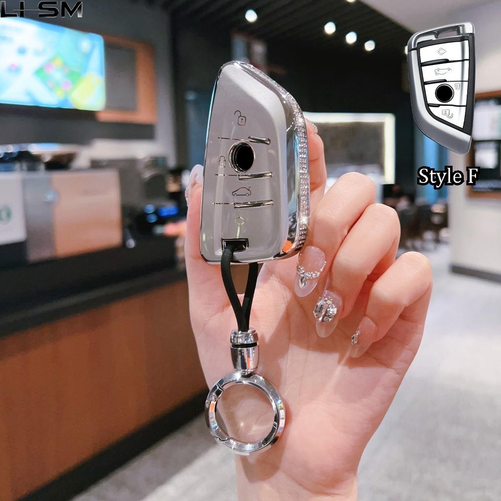 Pink Diamond Style Tpu For Bmw 216I F46 X1 X2 X3 X5 X6 Gt 2 5 6 7 Series 3 4 Button Remote Car Key Case Cover Holder Keychain