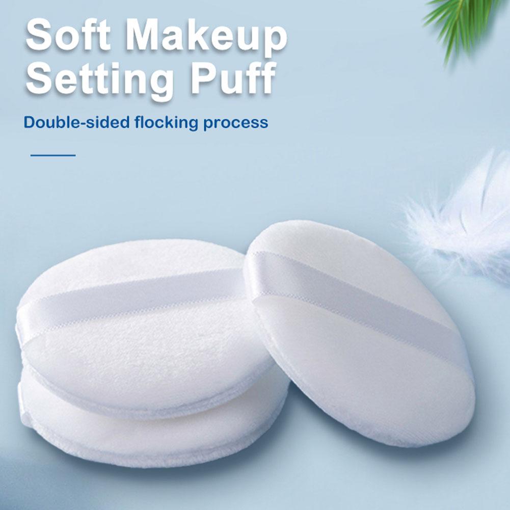 Refreshing Powder Puff  Loose Powder Honey Puff  Soft Short Hair  Dry Powder Puff  Circular Ribbon